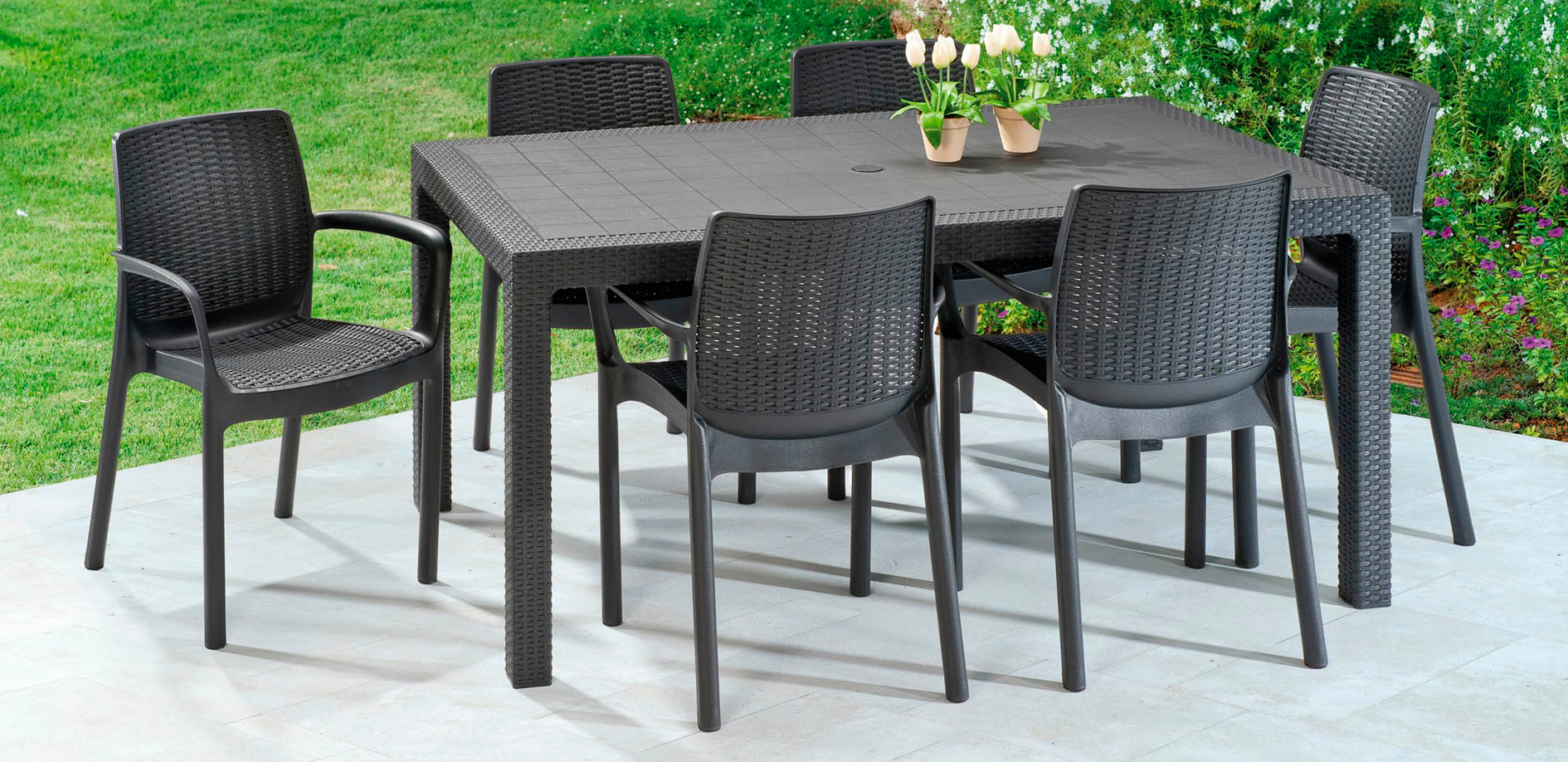 color negro PHIVILLA Juego de 2 sillas apilables de metal para jardín o terraza Black1 