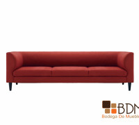 sofa rojo, elegante, amplio, minimalista