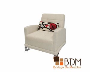 Sillón Con Patas Cromadas Cuadradas