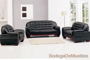 sala Comoda y Moderna de Piel Negra