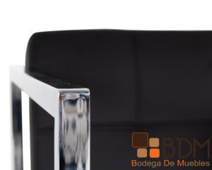 Sillon individual cromado moderno en polipiel