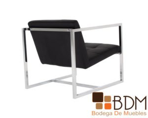 Sillon individual cromado moderno en polipiel