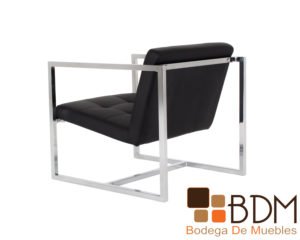 Sillon individual cromado moderno en polipiel