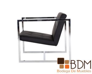 Sillon individual cromado moderno en polipiel