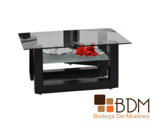 Mesa moderna de madera color negro con cristal