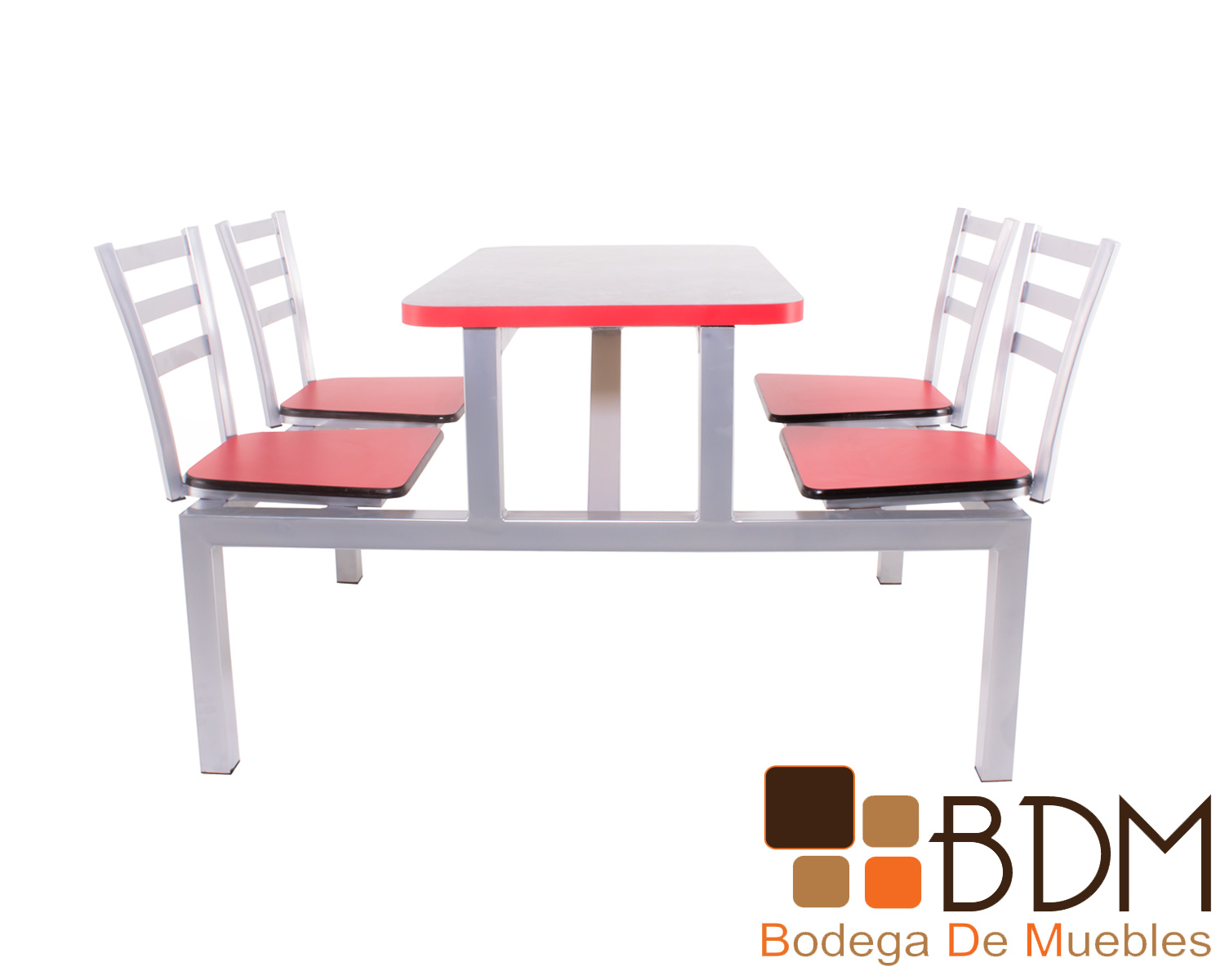 Mesa para restaurante en acero color rojo