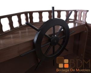 Cama rustica infantil barco pirata