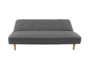 Sofa cama color gris con patas de madera