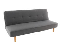 Sofa cama color gris con patas de madera