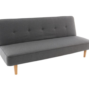 Sofa cama color gris con patas de madera