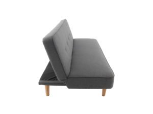 Sofa cama color gris con patas de madera