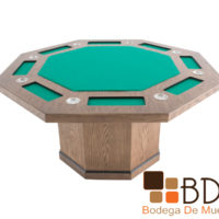 Mesa de juego de poker moderna color tabaco
