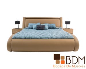 Recamara king size completa con buros y base y luz led color anilina