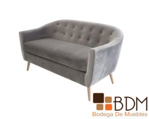 Sofa moderno en madera y tapiz suede para sala