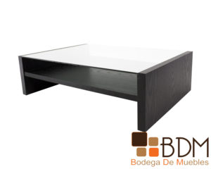 Mesa de centro en MDF enchapado encino cristal 9 mm