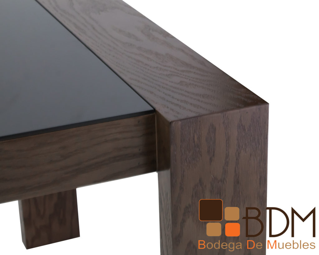 Mesa rectangular moderna para comedor color nogal - Bodega de muebles