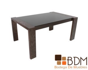 Mesa rectangular moderna para comedor color nogal