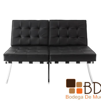 Love seat moderno en color negro con sillones individuales