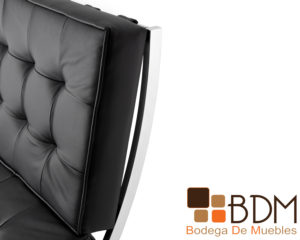 Love seat moderno en color negro con sillones individuales