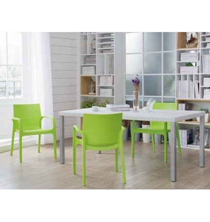 Silla apilable con descansabrazos para restaurante y terraza Bodega de Muebles