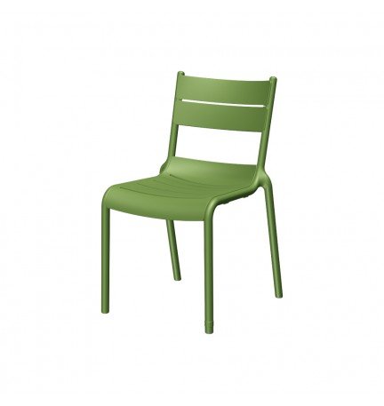 Silla apilable de exterior repelente a polvo y tizne