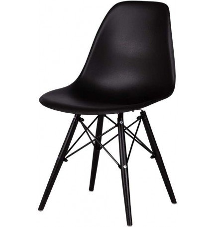 Silla con estructura de acero y asiento curvo para restaurantes comerciales