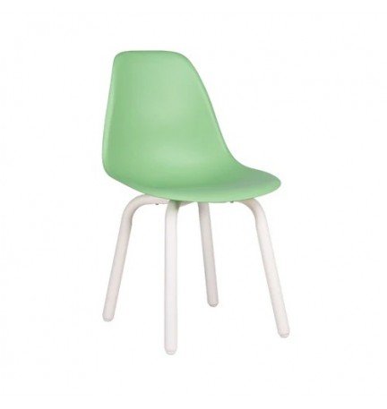 Silla de comedor comercial con patas de acero y asiento termoplástico
