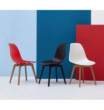 Silla curva de diseño contemporáneo para comedores modernos