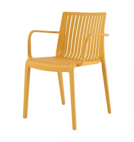Silla con descansabrazos y respaldo de rejilla ergonómica para comedor