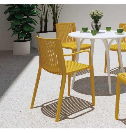 Silla ergonómica de exterior para terraza de restaurante y jardín